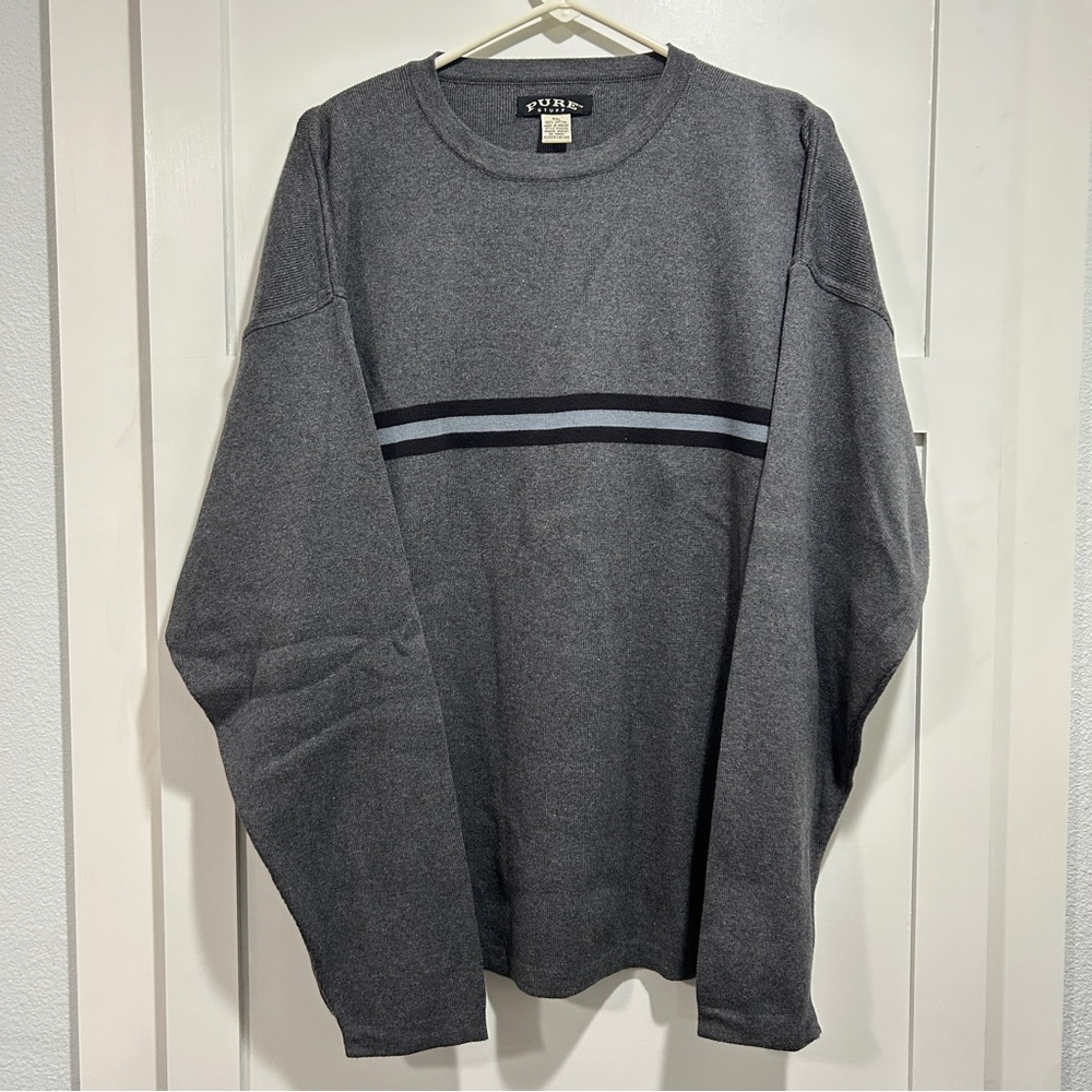 Pure Stuff Crew Neck Mens Pullover Sweater size XXL 100% Cotton Y2K Surfwear